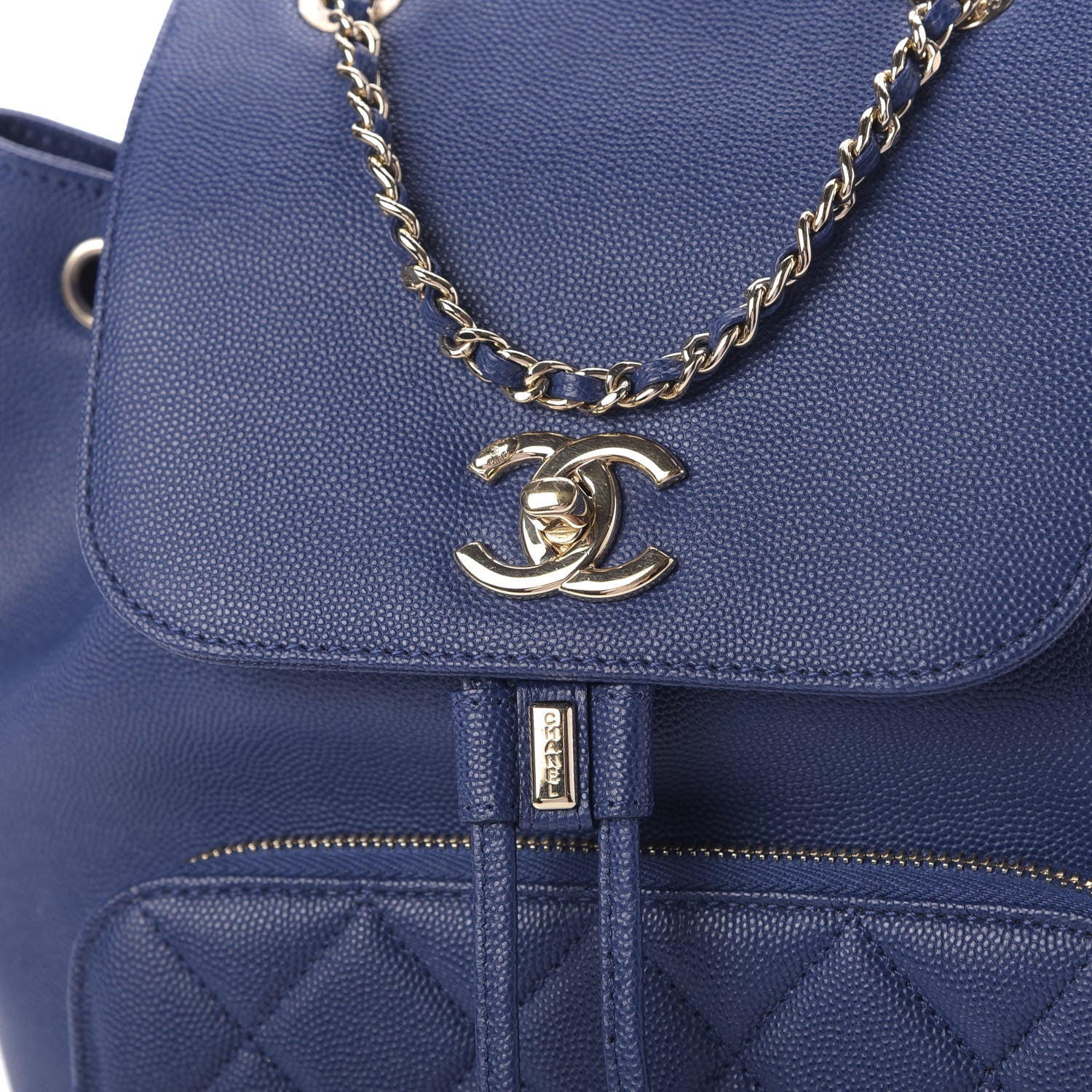 Chanel Caviar Quilted Business Affinity Backpack Blue 9 of 12