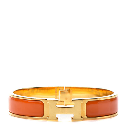Hermes Enamel Narrow Clic Clac H Bracelet GM Orange 1 of 5