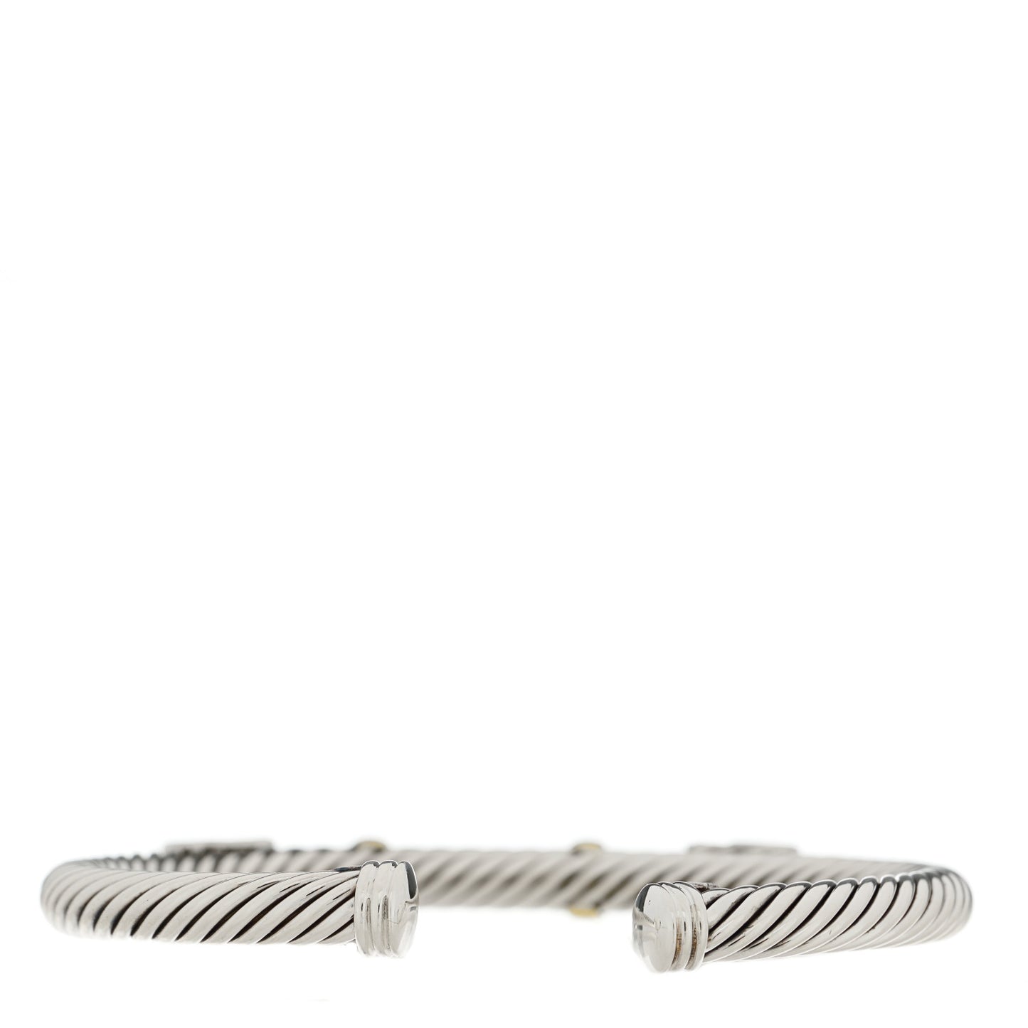 Sterling Silver 14K Yellow Gold Citrine Pink Tourmaline 5mm Cable Renaissance Cuff Bracelet