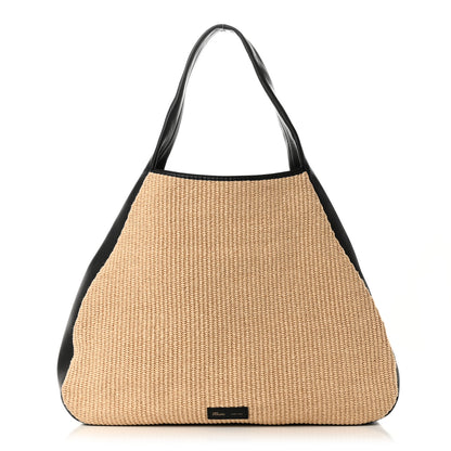 Khaite Palm Wax Ada Hobo Bag Natural Raffia Black 1 of 9