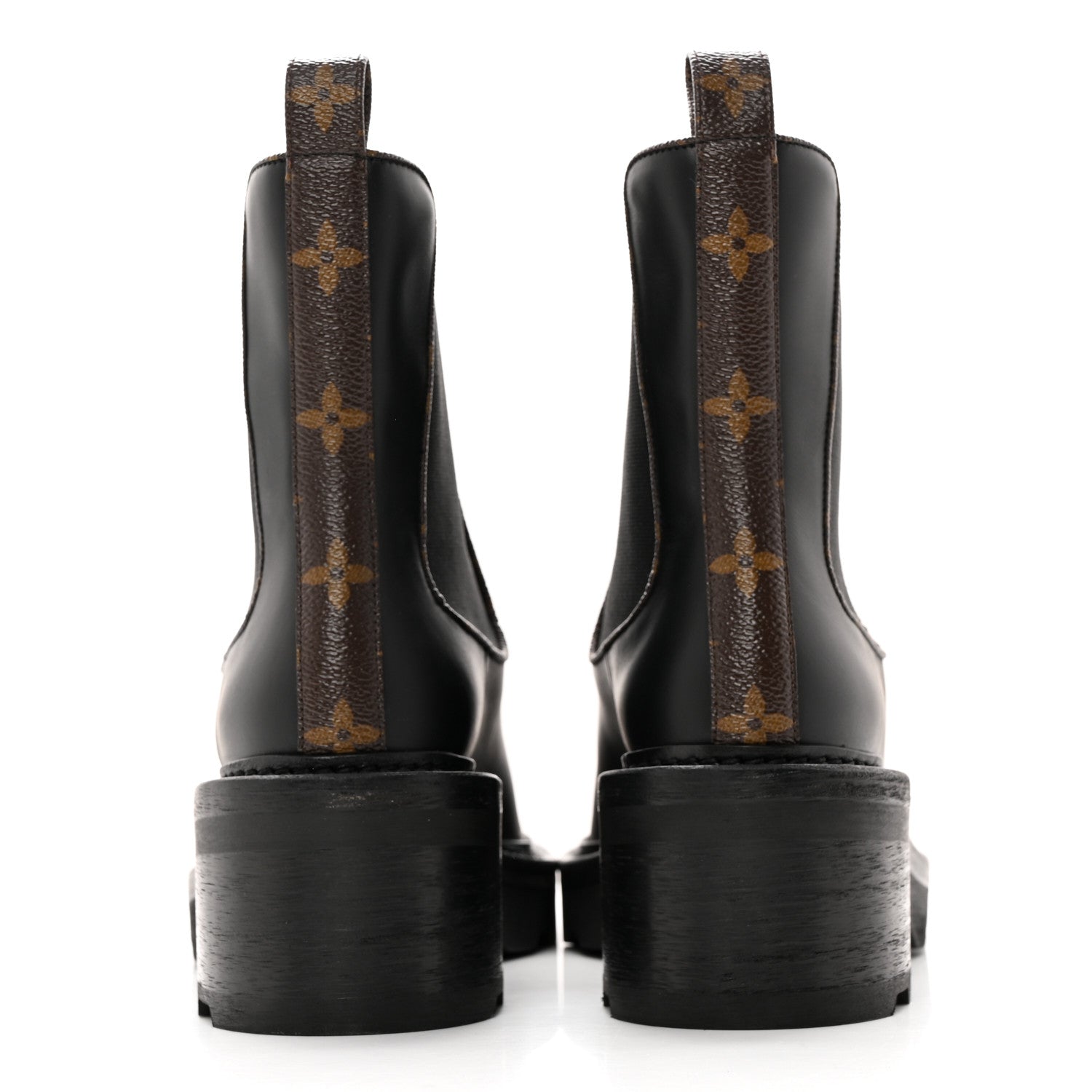 Louis Vuitton Calfskin Monogram Beaubourg Ankle Boots 38 Black 5 of 14