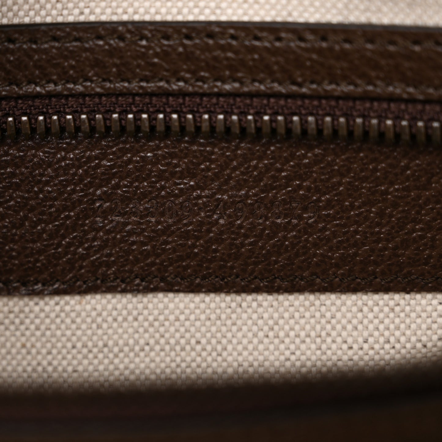 GG Supreme Monogram Textured Dollar Calfskin Web Medium Savoy Bowling Bag Beige Ebony New Acero