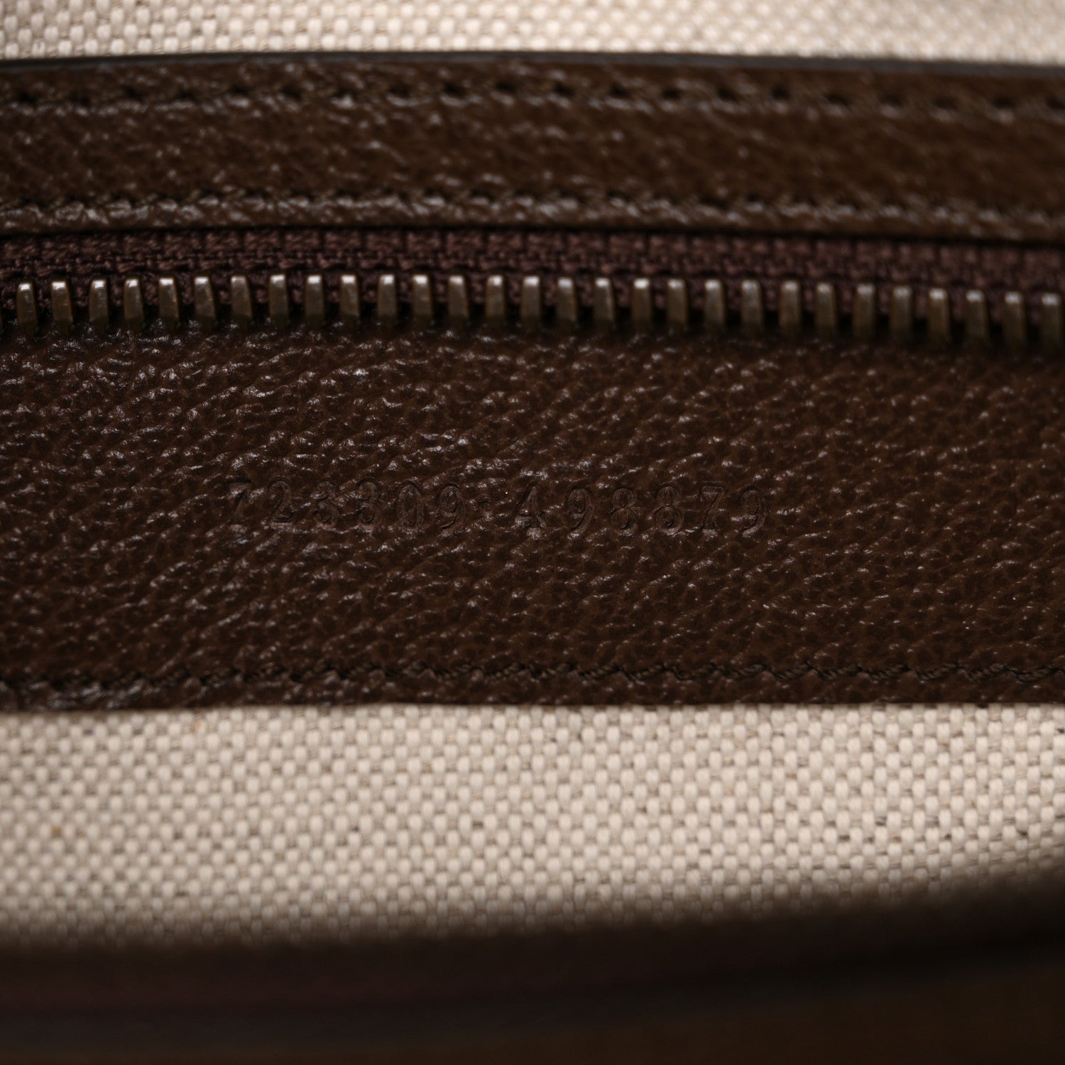 Gucci GG Supreme Monogram Textured Dollar Calfskin Web Medium Savoy Bowling Bag Beige Ebony New Acero 7 of 10