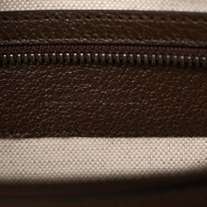Gucci GG Supreme Monogram Textured Dollar Calfskin Web Medium Savoy Bowling Bag Beige Ebony New Acero 7 of 10