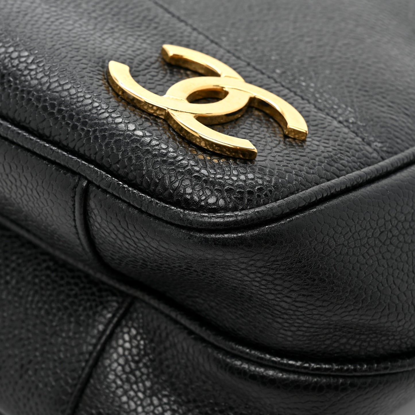 Caviar Triple CC Shoulder Bag Black