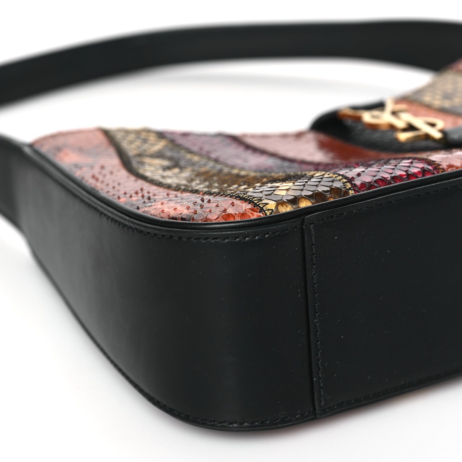 Saint Laurent Snakeskin Patchwork Le 5 A 7 Hobo Brown 8 of 10