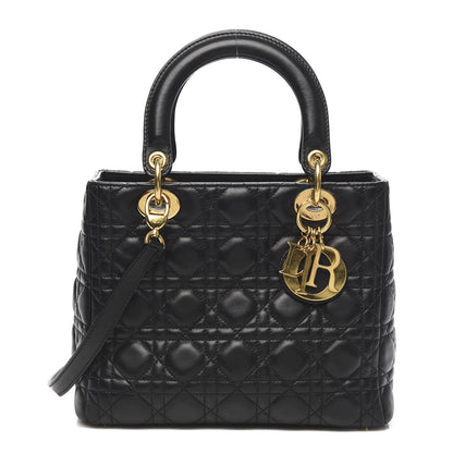 Christian Dior Lambskin Cannage Medium Lady Dior Black 1 of 9