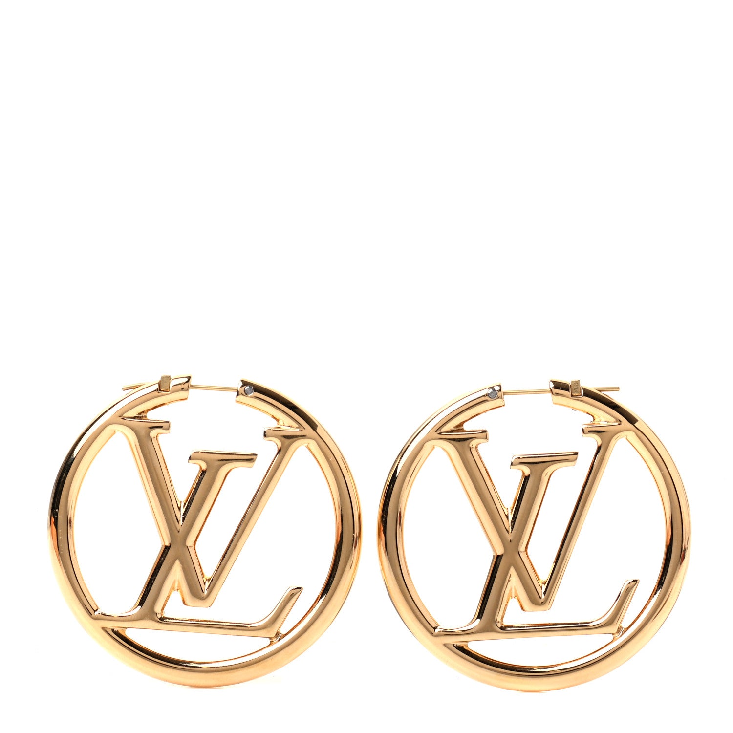 Louis Vuitton Metal Louise Hoop Earrings Gold 1 of 5