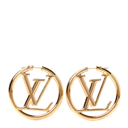 Louis Vuitton Metal Louise Hoop Earrings Gold 1 of 5