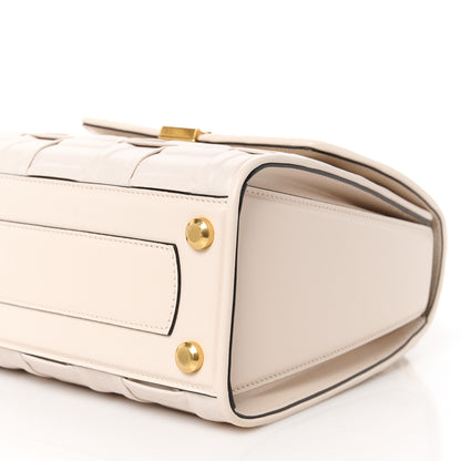 Salvatore Ferragamo Lambskin Woven Small Boxyz Bone 10 of 10