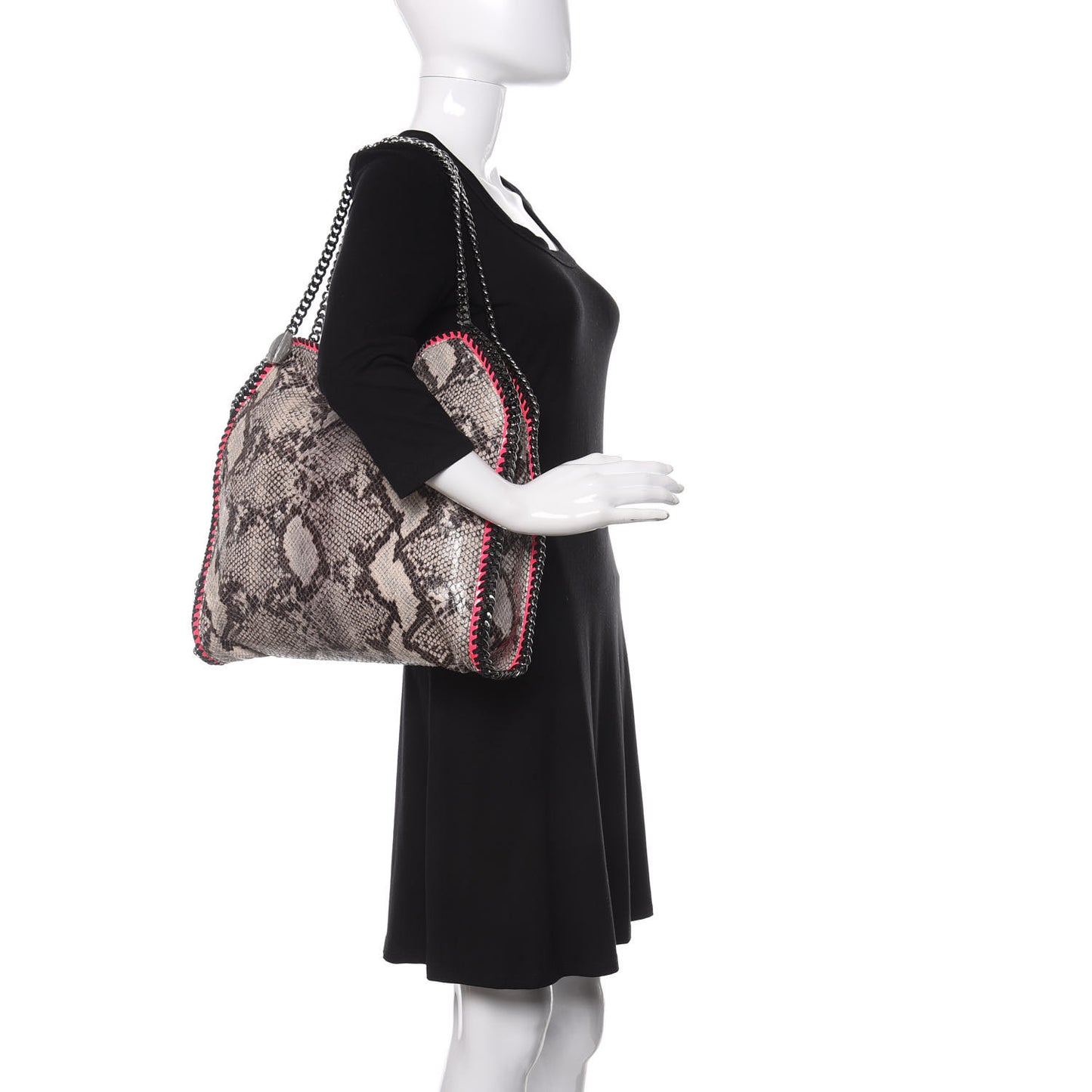 Eco Python Small Falabella Tote Chalk Pink