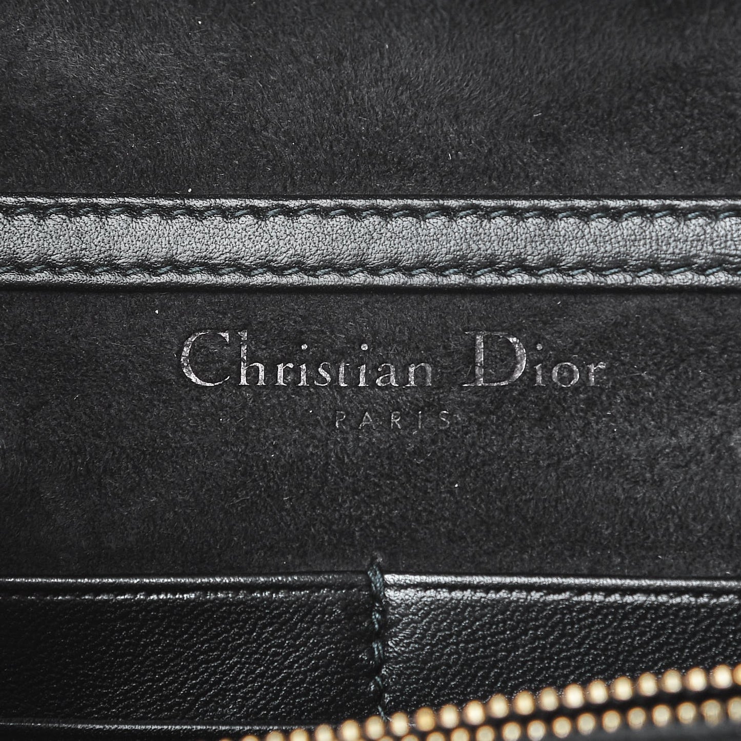 Lambskin Cannage Dioraddict Wallet on Chain Clutch Black