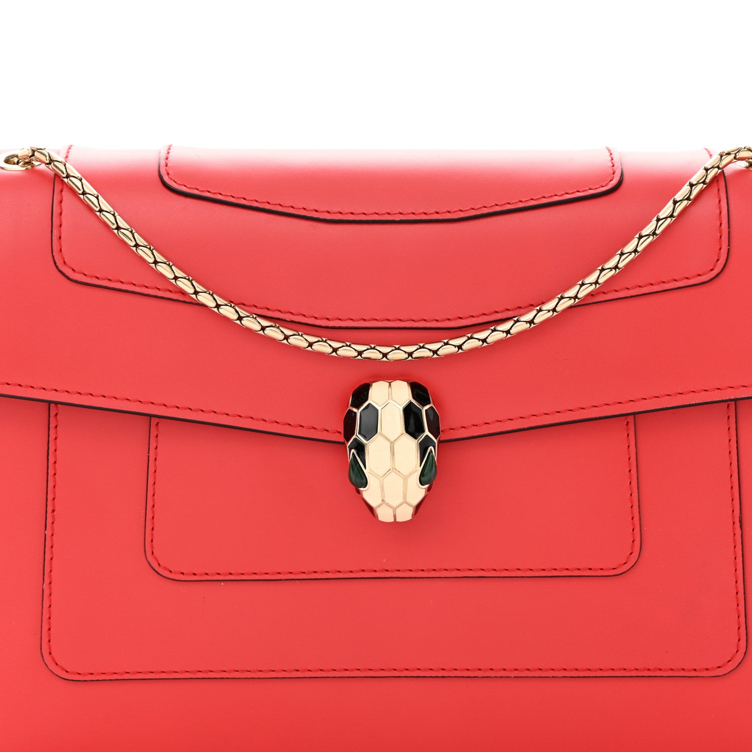 Bulgari Calfskin Serpenti Forever Shoulder Bag Red 8 of 10