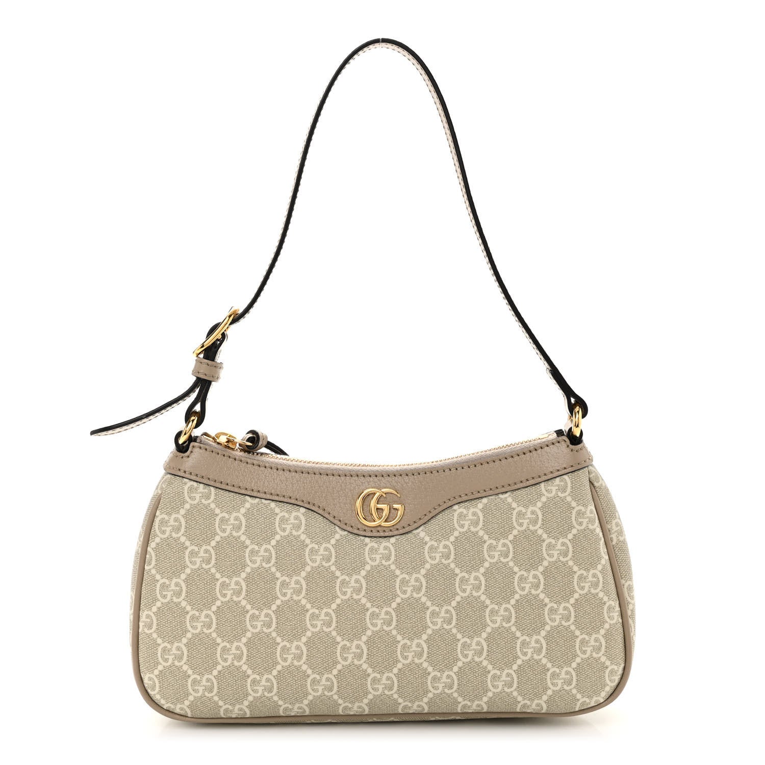Gucci GG Supreme Monogram Textured Dollar Calfskin Small Ophidia Hobo Beige Mystic White Oatmeal 1 of 9