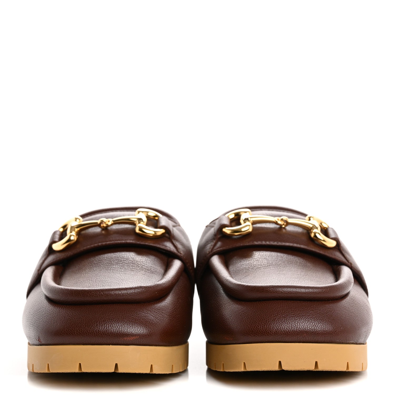 Gucci Goatskin Horsebit Mules 37.5 37.5 New Chocolate 2 of 7