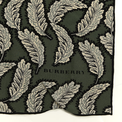 Burberry Silk Leaf Print Scarf Dusty Green 3 of 5