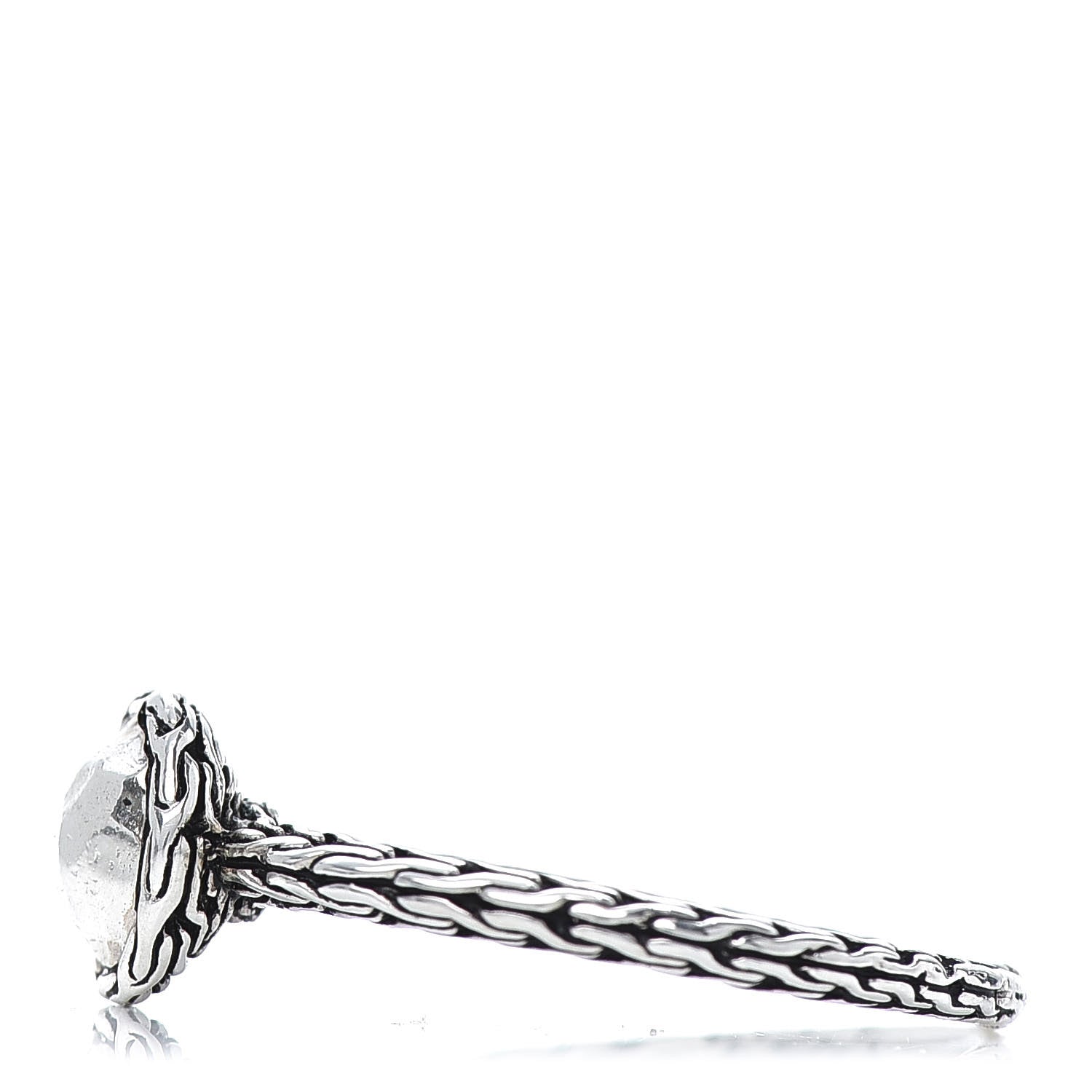 John Hardy Sterling Silver Palu Hammered Round Ring 57 8 4 of 5