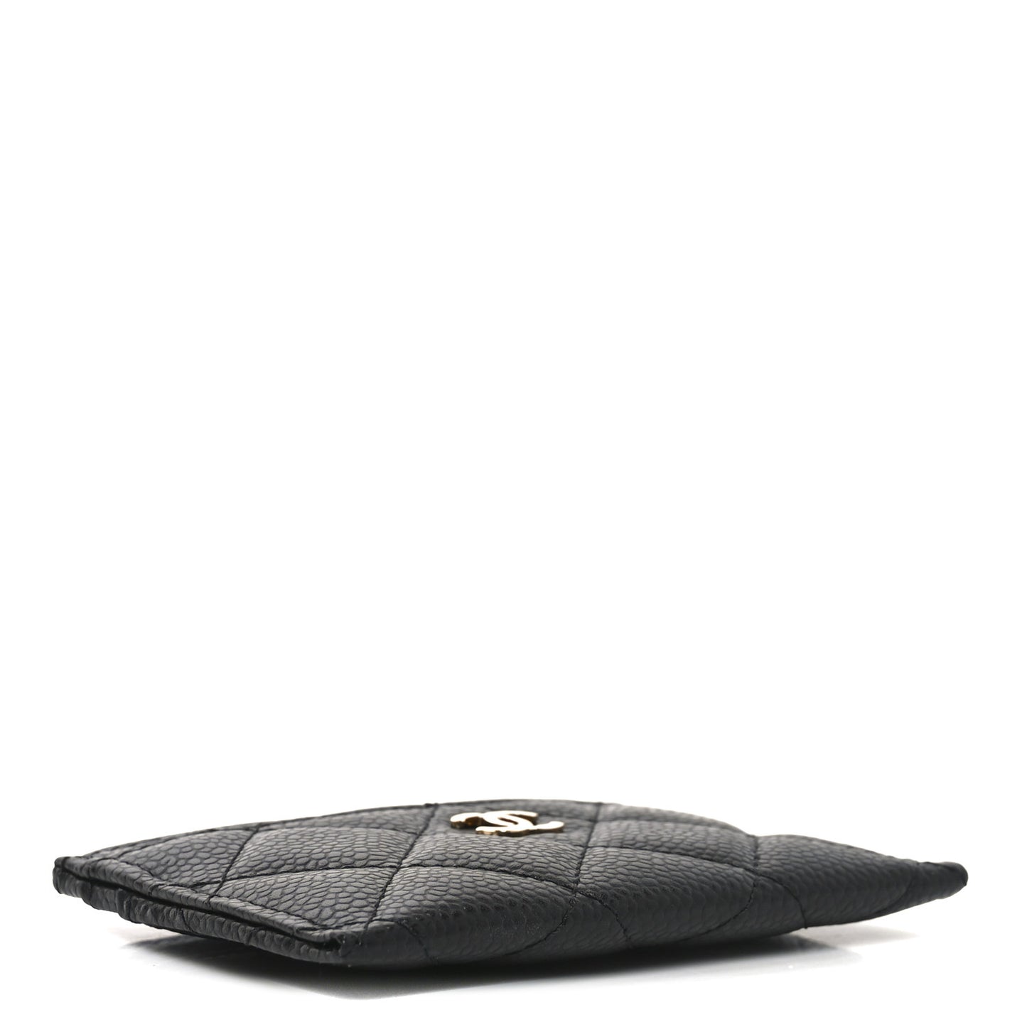 Caviar Quilted Card Holder Black