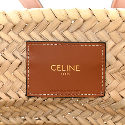 Celine Raffia Calfskin Triomphe Medium Panier Tan 6 of 9