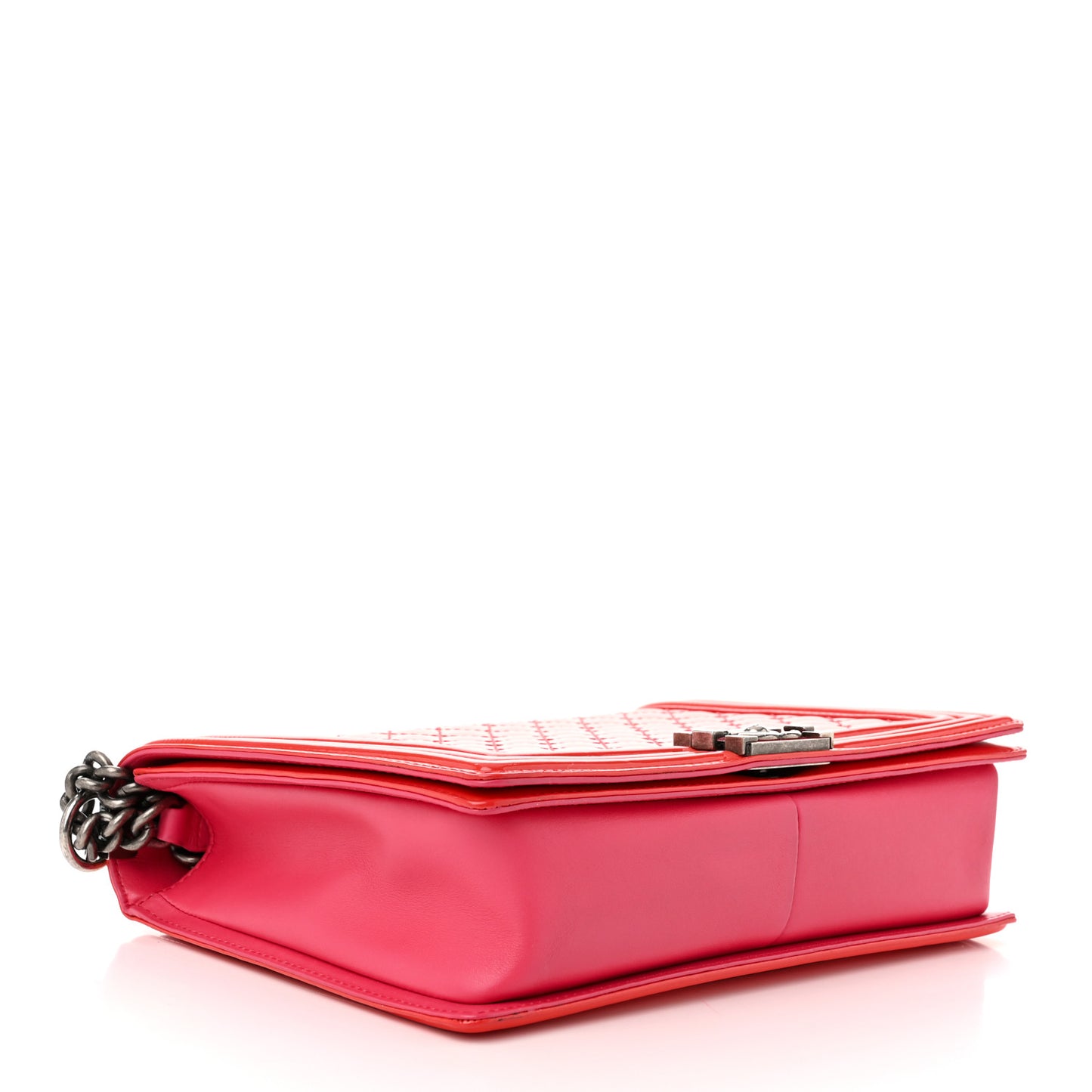 Patent Quilted Large Boy Flap Pink