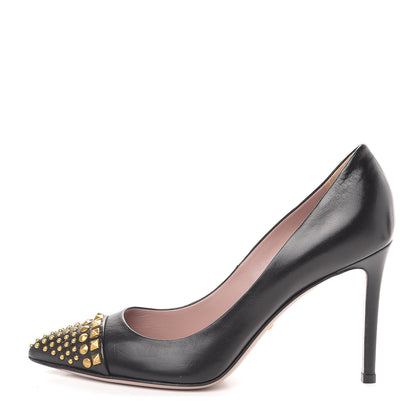 Gucci Nappa Studded Glow Light Pumps 37.5 Black 1 of 8