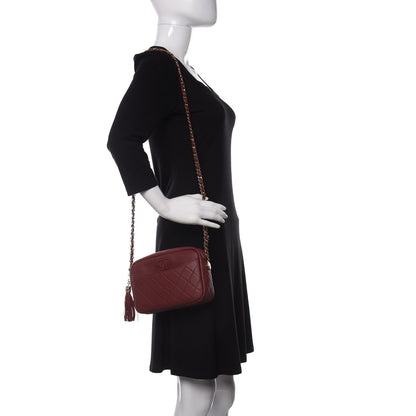 Chanel Caviar Quilted Medium Coco Tassel Camera Case Burgundy 2 of 11