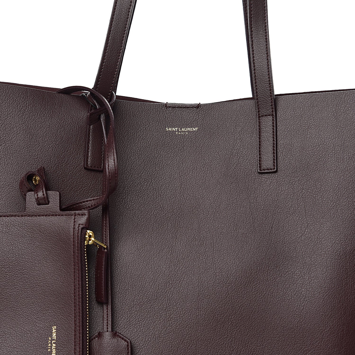 Saint Laurent Calfskin Large Shopping Tote Bordeaux 9 of 9