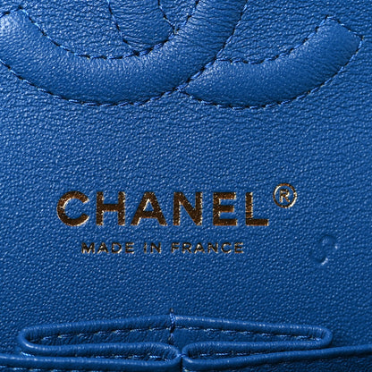 Chanel Lambskin Chevron Quilted Small Double Flap Blue 6 of 10