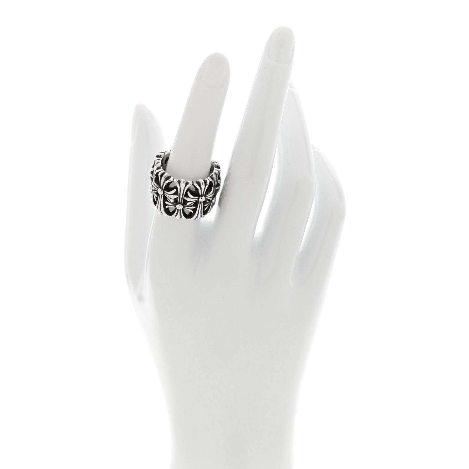 Chrome Hearts Sterling Silver Cemetery Cross Ring 56 7.5 2 of 5