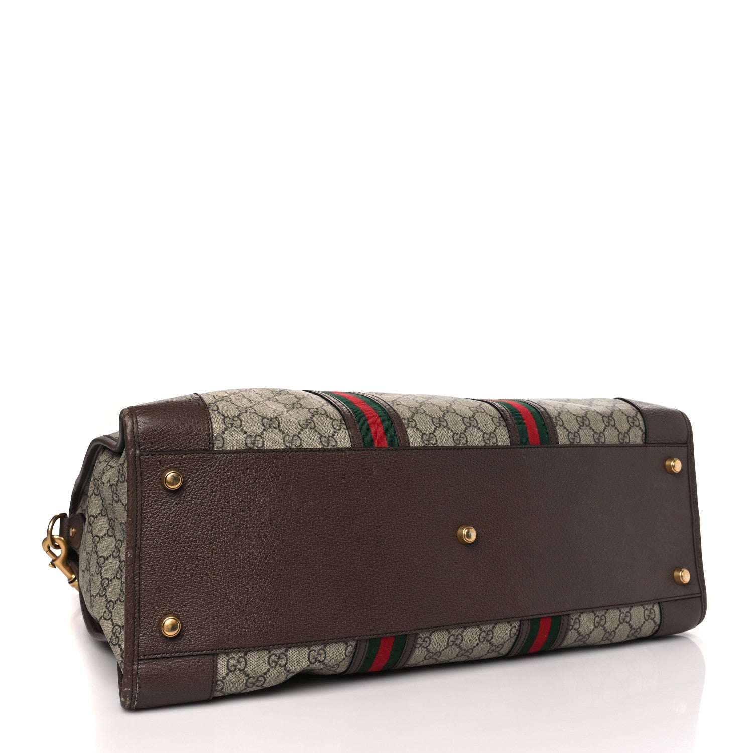 Gucci GG Supreme Monogram Web Large Ophidia Carry-On Duffle Bag Beige New Acero 3 of 9