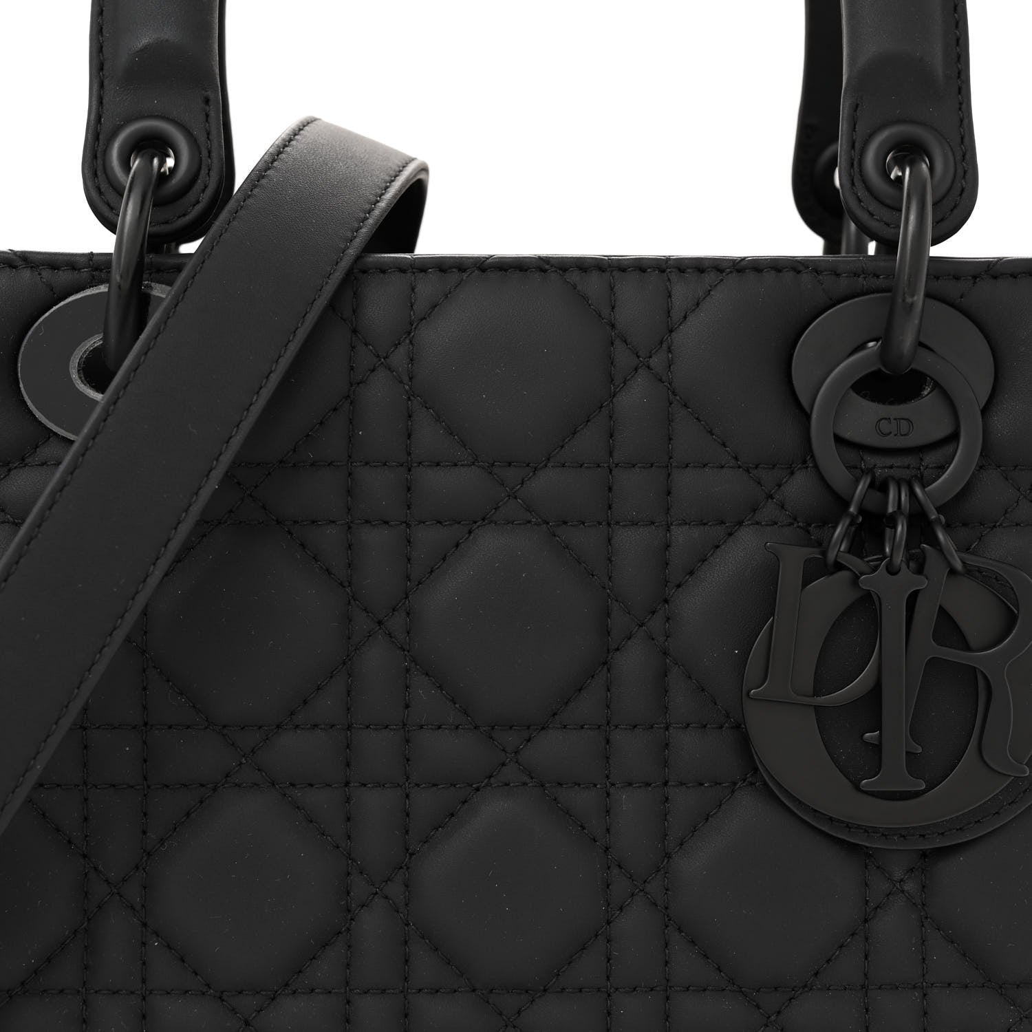 Christian Dior Ultra Matte Calfskin Cannage Medium Lady Dior Black 8 of 11