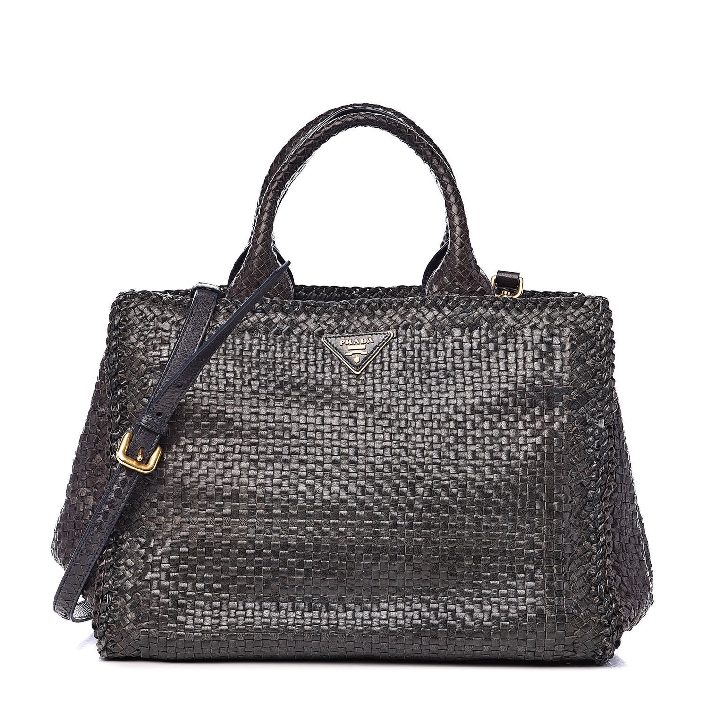 Goatskin Woven Medium Tote Moro