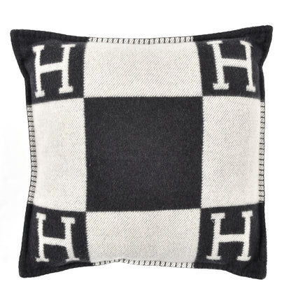 Hermes Wool Cashmere Avalon Pillow PM Ecru Gris Fonce 1 of 3