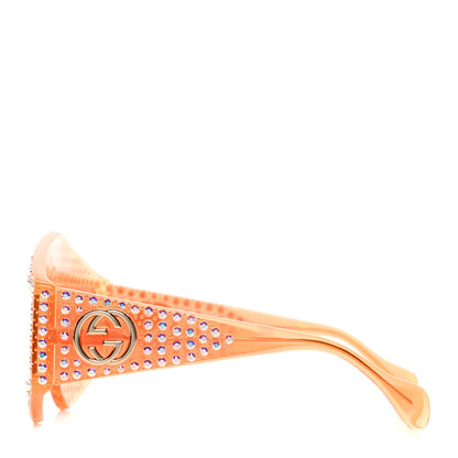 Gucci Crystal Rectangular Frame Sunglasses GG0357S Orange 3 of 5