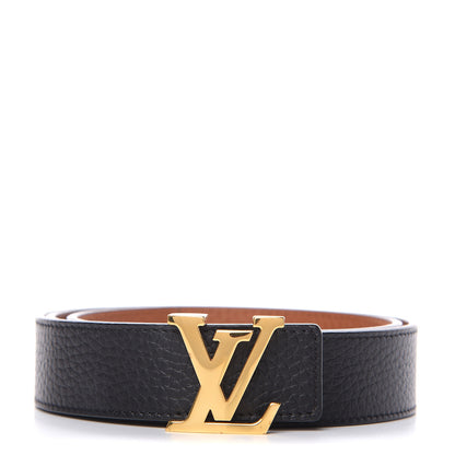 Louis Vuitton Taurillon Calfskin 30mm LV Initiales Reversible Belt 80 32 Black 1 of 7