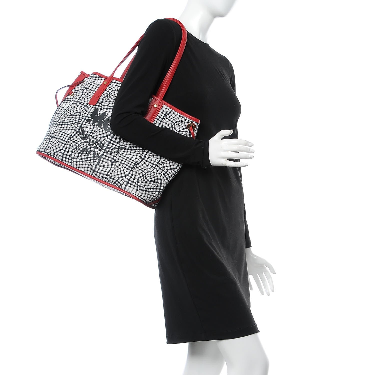 MCM Visetos Medium Liz Reversible Shopper Tote Ruby Red 2 of 10