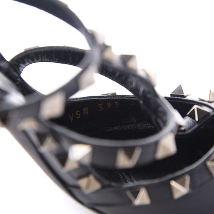 Valentino Garavani Calfskin Nappa Rockstud Ankle Strap 100mm Pumps 37.5 Black 10 of 10