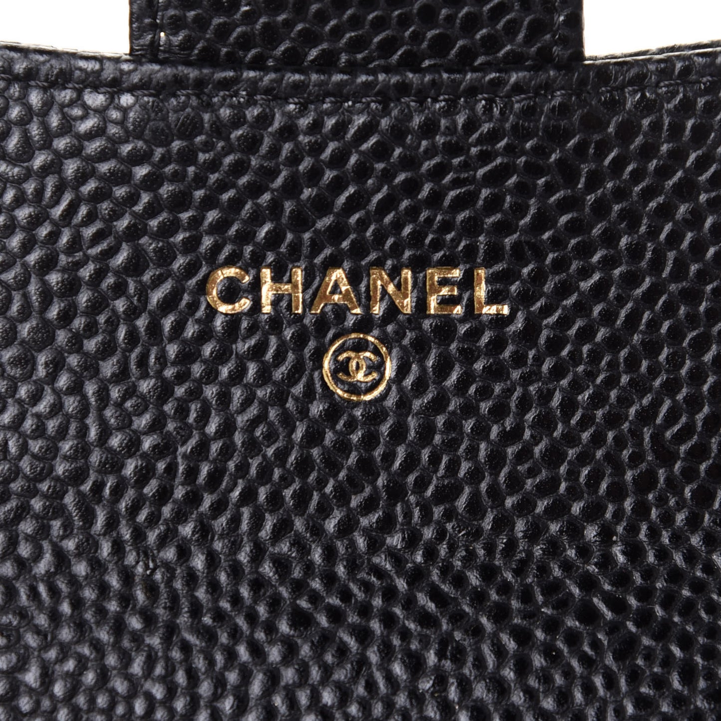 Caviar Quilted Flap Card Holder Wallet Black