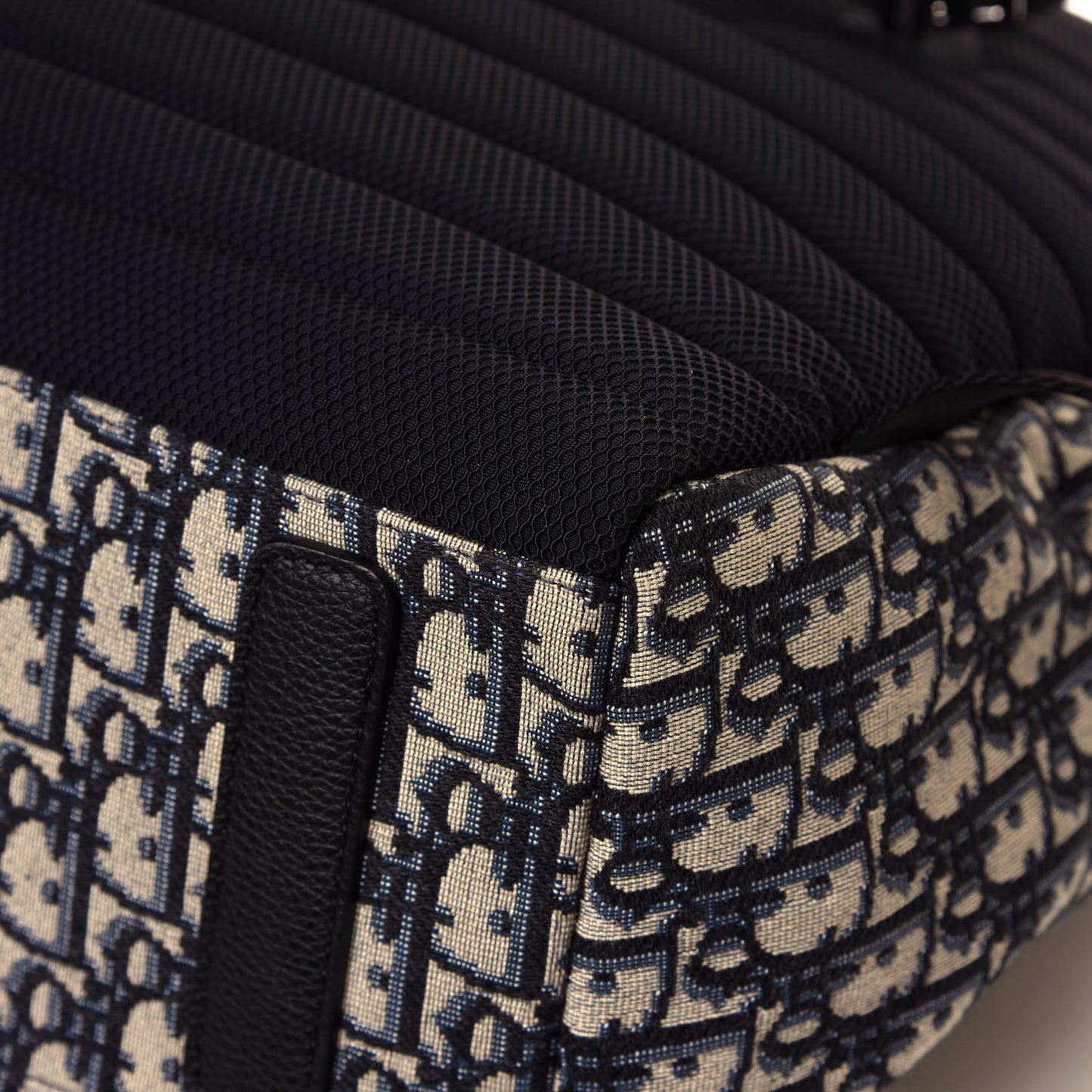 Oblique Calfskin Rider Backpack Beige Black