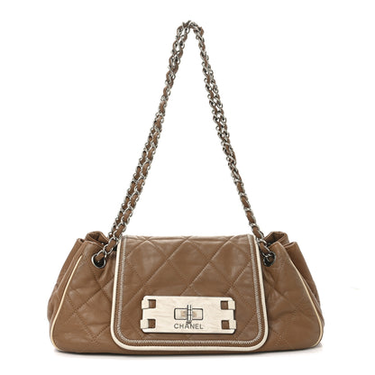 Chanel Lambskin Quilted East West Accordion Flap Dark Beige 1 of 10