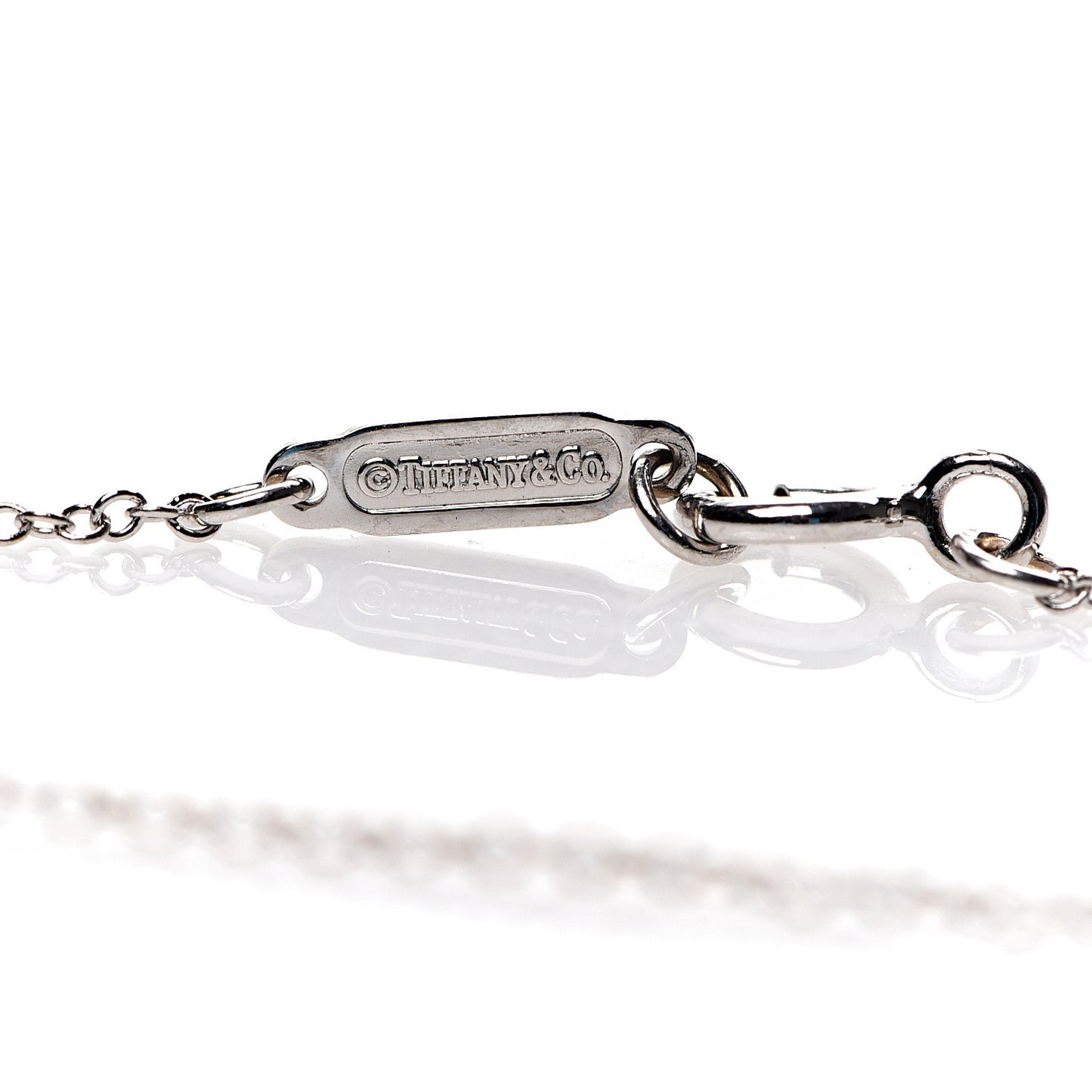 18K White Gold Diamond Square Pendant Necklace