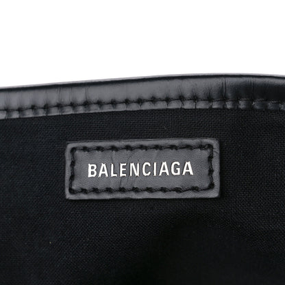 Balenciaga Denim Fabric Satin Calfskin Navy Cabas XS Washed Black 8 of 12