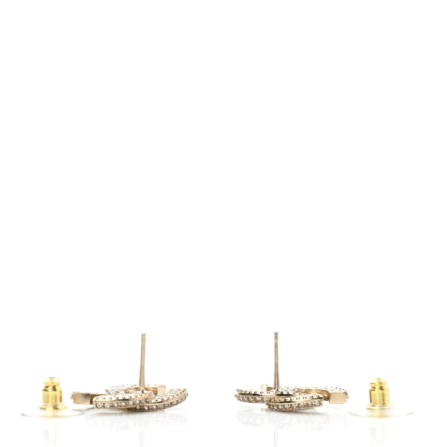Crystal Timeless CC Earrings Light Gold
