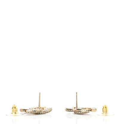Chanel Crystal Timeless CC Earrings Light Gold 3 of 5
