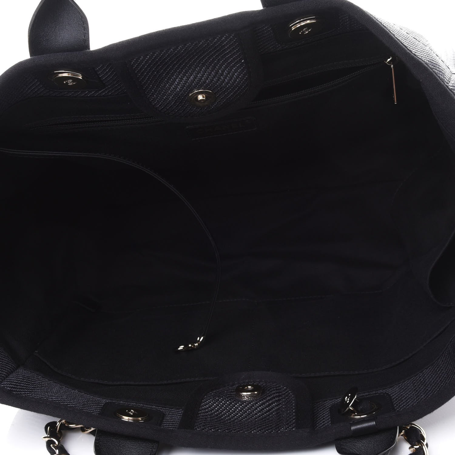 Chanel Mixed Fibers Calfskin Medium Deauville Tote Blue 4 of 4