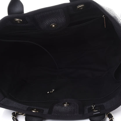 Chanel Mixed Fibers Calfskin Medium Deauville Tote Blue 4 of 4