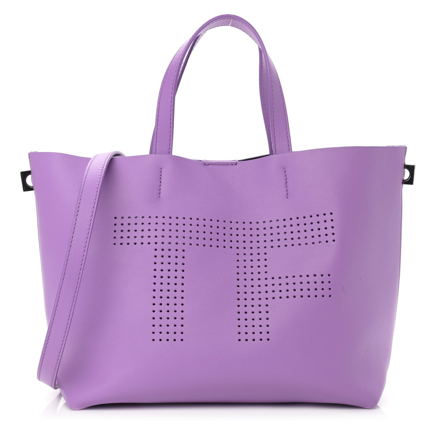 Calfskin Perforated Mini Logo Tote Purple