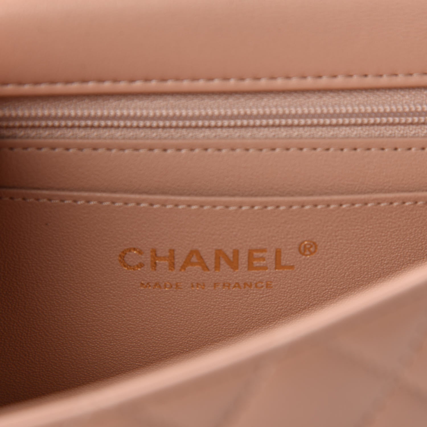 Chanel Lambskin Quilted Mini Top Handle Rectangular Flap Beige 8 of 11