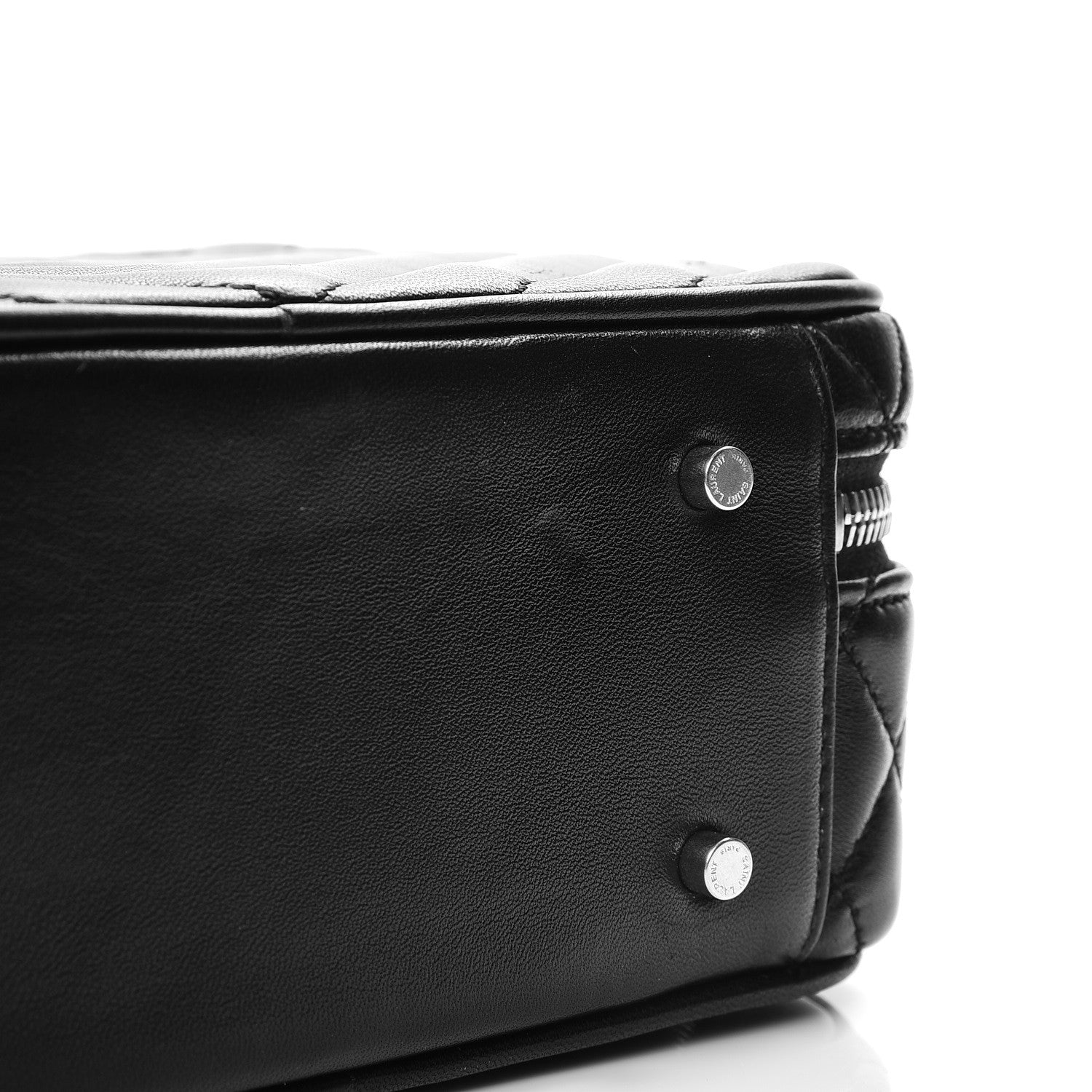 Saint Laurent Lambskin Matelasse Chevron Lunchbox Bag Black 7 of 7