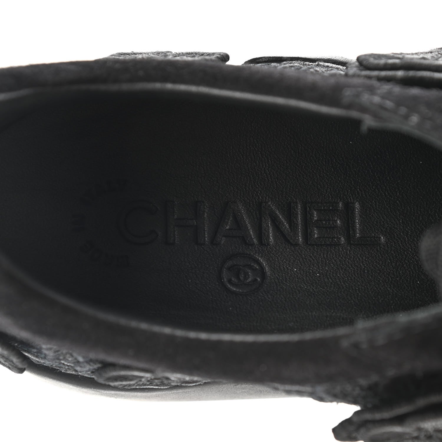 Chanel Suede Embroidered Flower Sneakers 36 Black 7 of 7